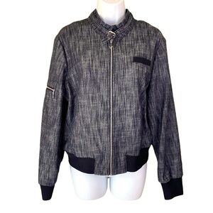 Larry Levine Vintage Style denim bomber jacket Coat 80s